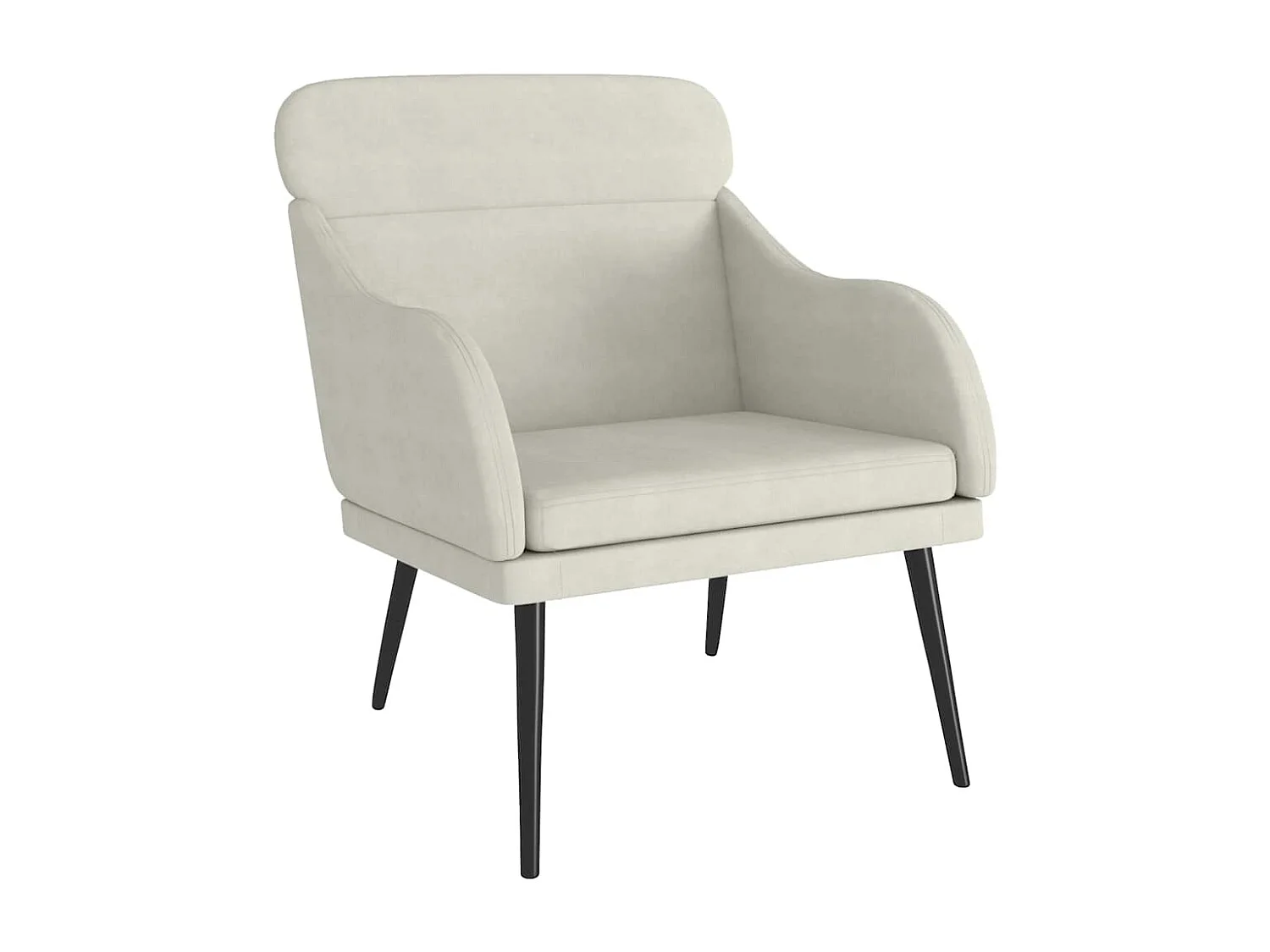 Sillón de terciopelo color crema 63x76x80 cm