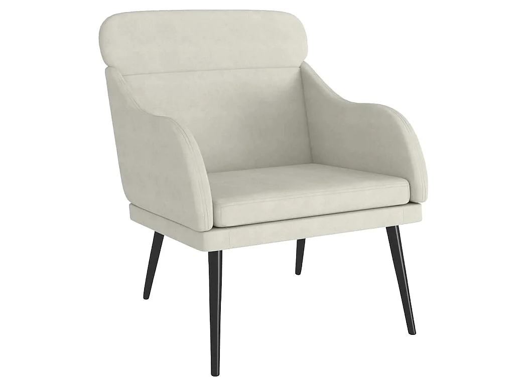 Fauteuil 63x76x80 cm fluweel crèmekleurig