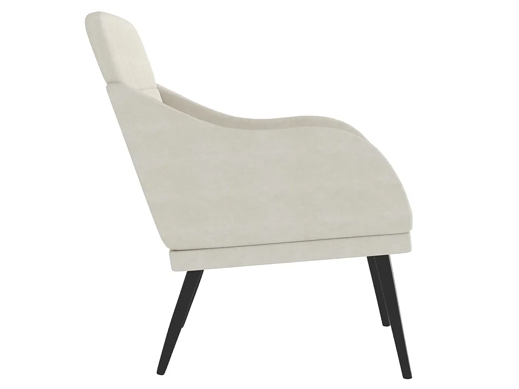 Fauteuil 63x76x80 cm fluweel crèmekleurig