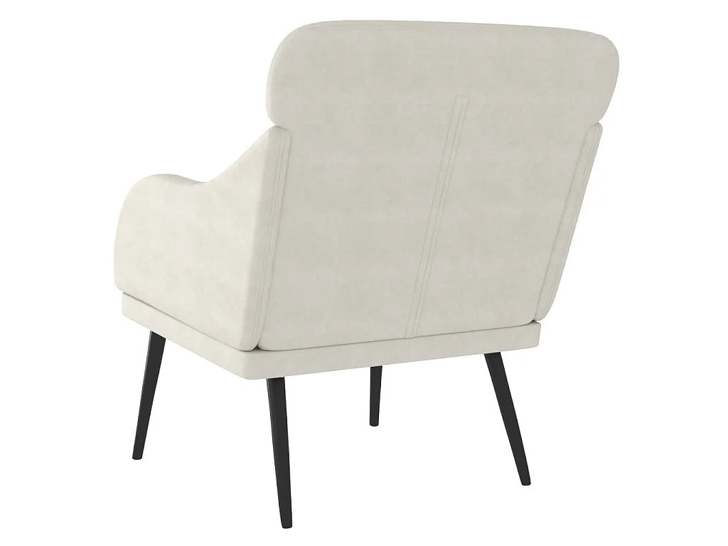 Fauteuil 63x76x80 cm fluweel crèmekleurig