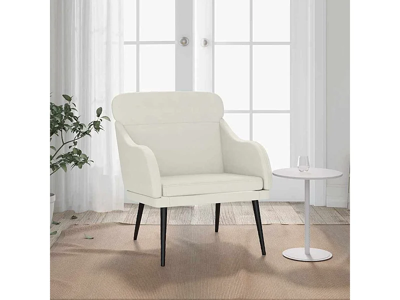 Fauteuil Crème 63x76x80 cm Velours