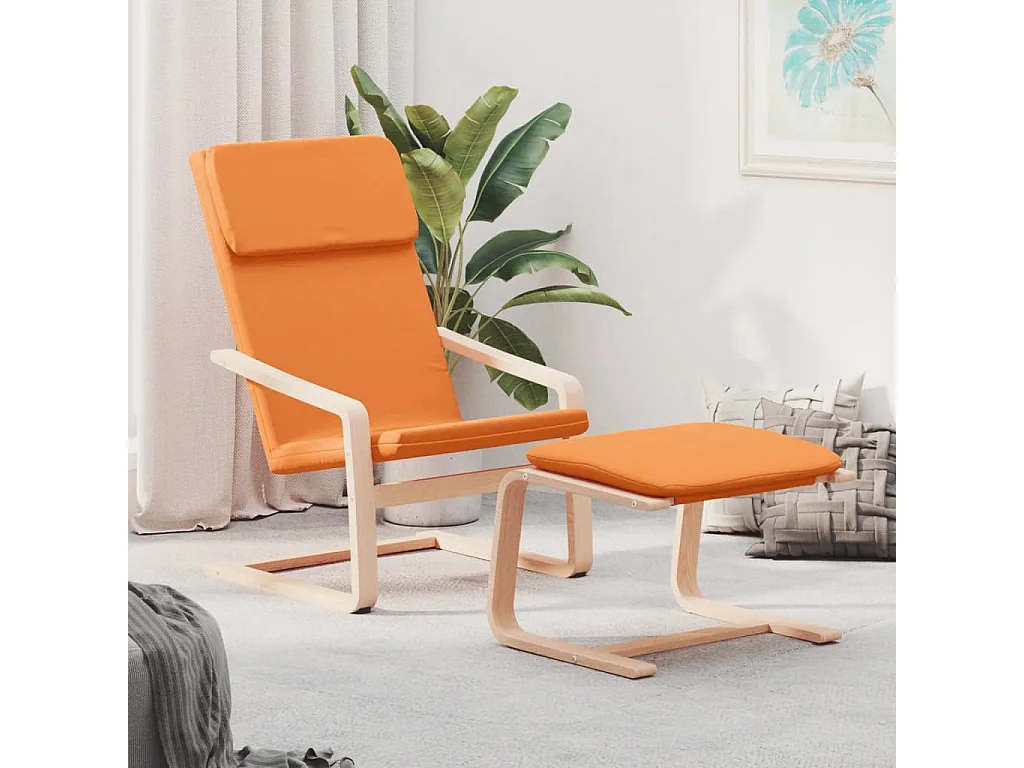 Relaxsessel mit Hocker Dunkelgelb Stoff