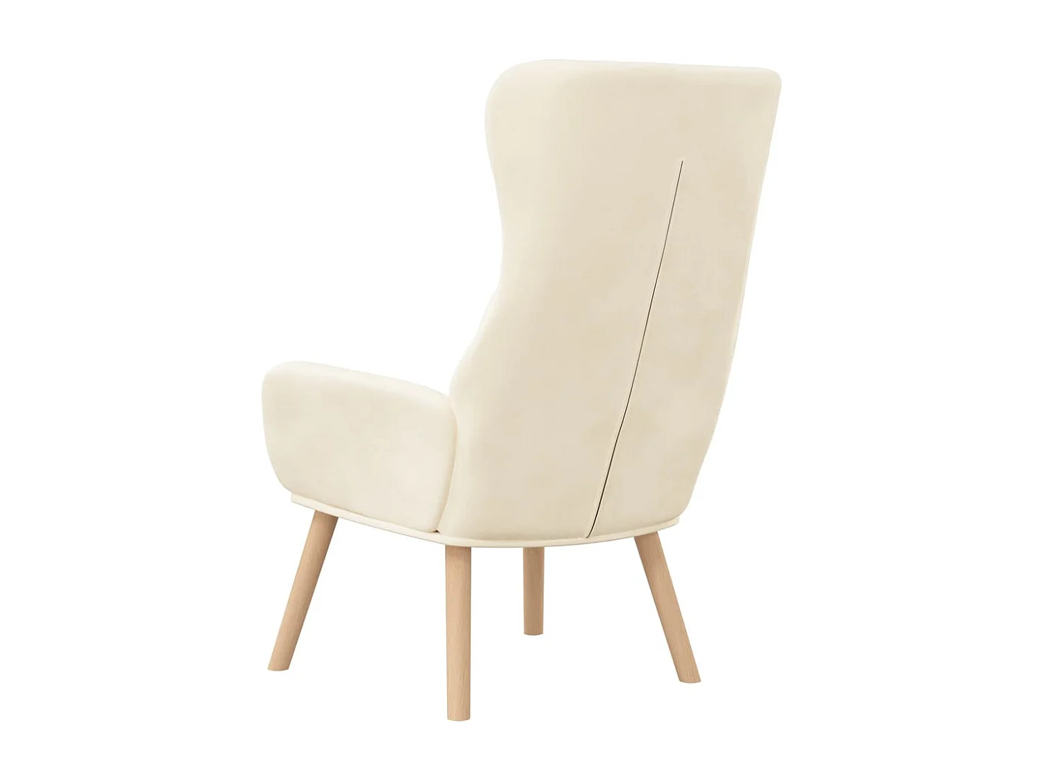 Relaxstoel fluweel crèmewit