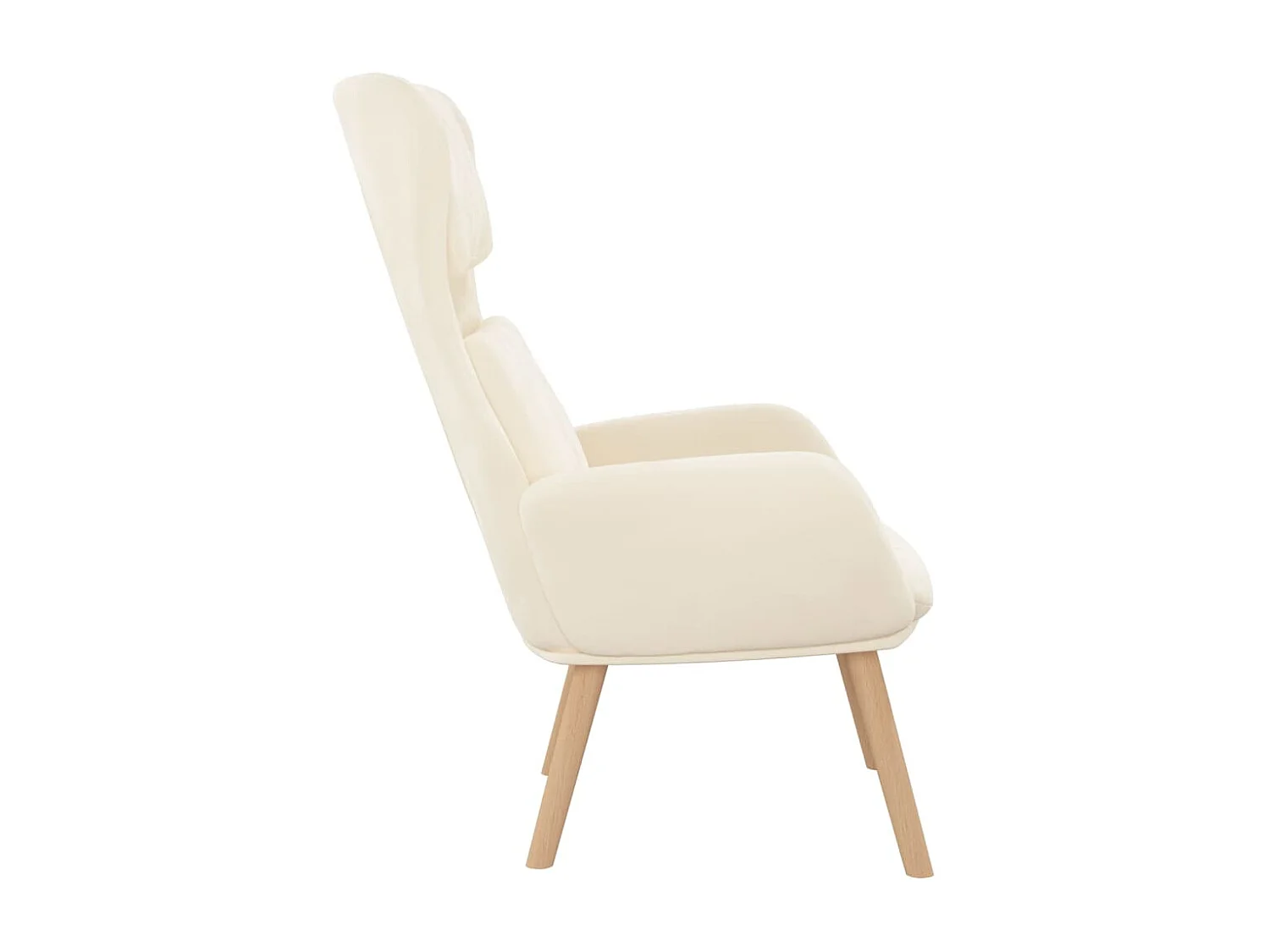 Relaxstoel fluweel crèmewit