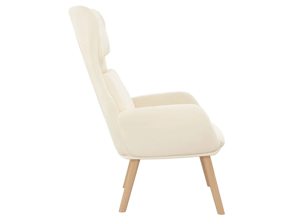 Chaise de relaxation Blanc crème Velours
