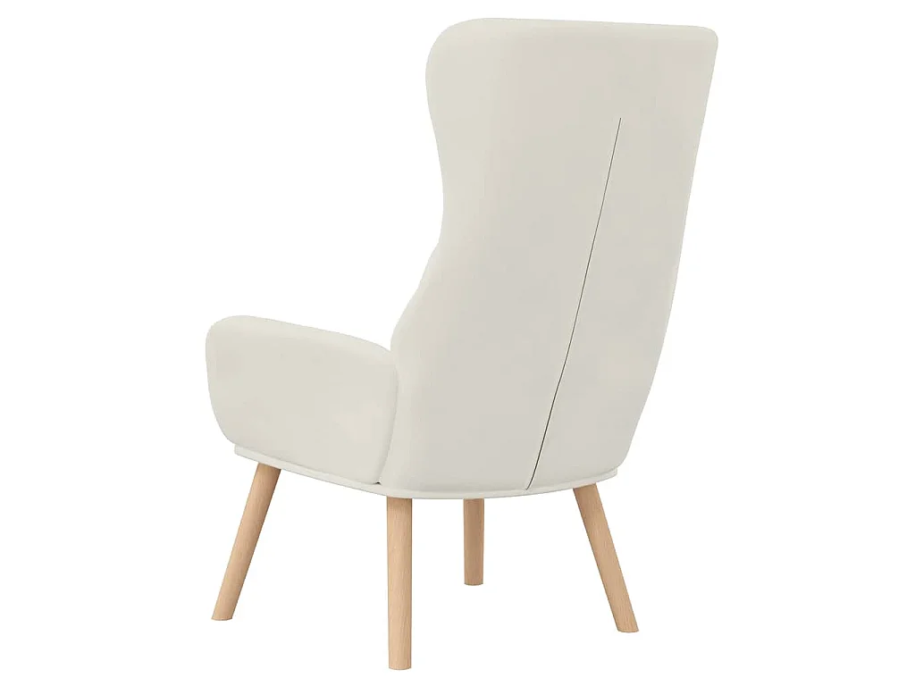 Chaise de relaxation Blanc crème Velours