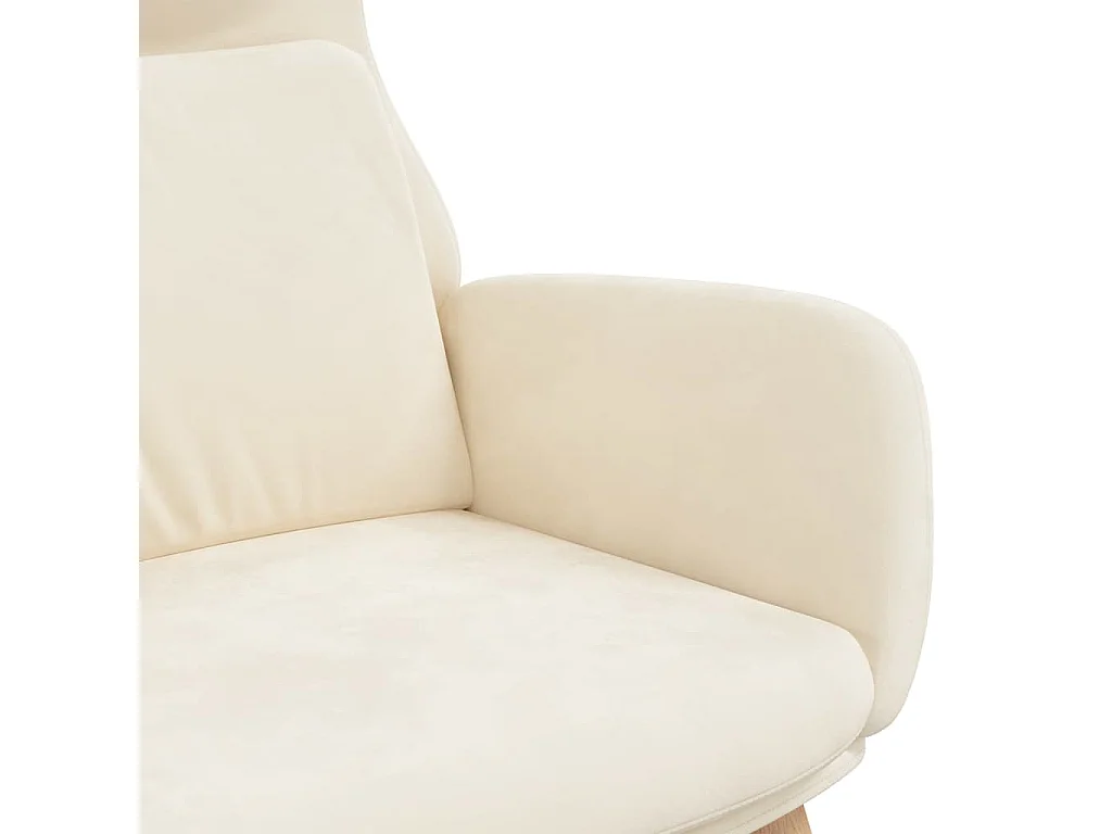 Chaise de relaxation Blanc crème Velours
