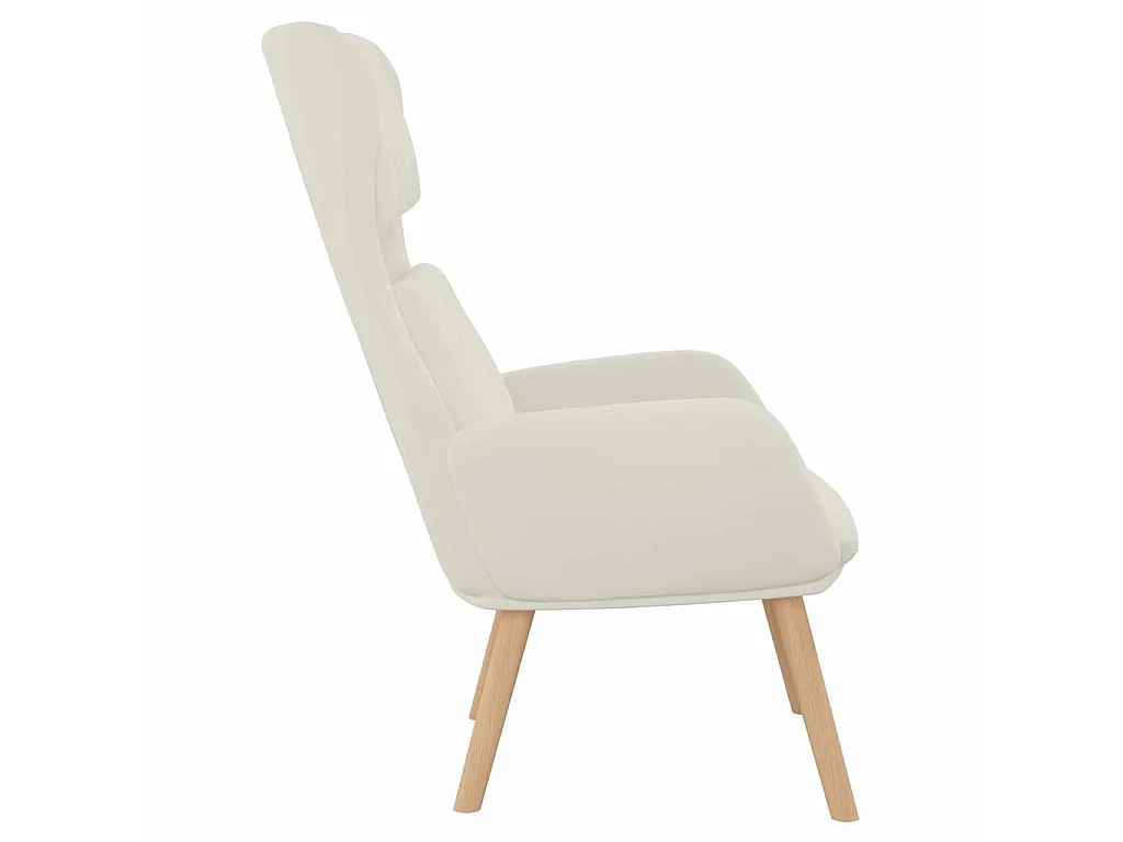 Cadeira de descanso veludo branco nata