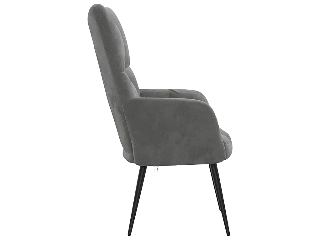 Chaise de relaxation Gris foncé Velours