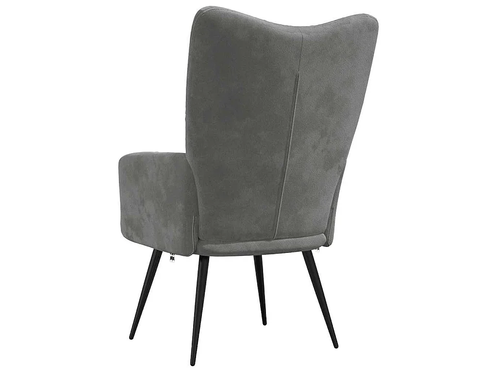 Chaise de relaxation Gris foncé Velours