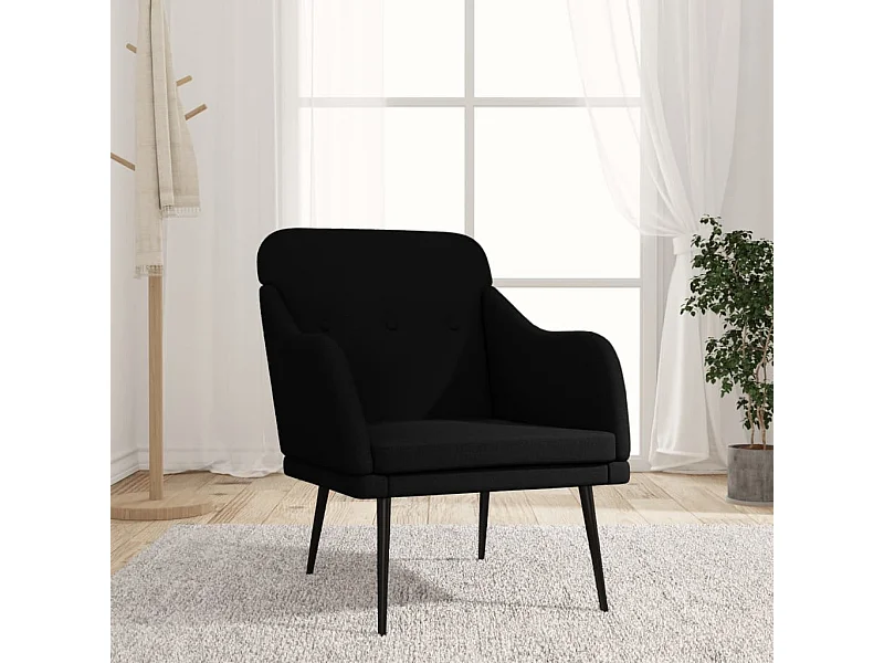 Fauteuil Noir 63x76x80 cm Tissu
