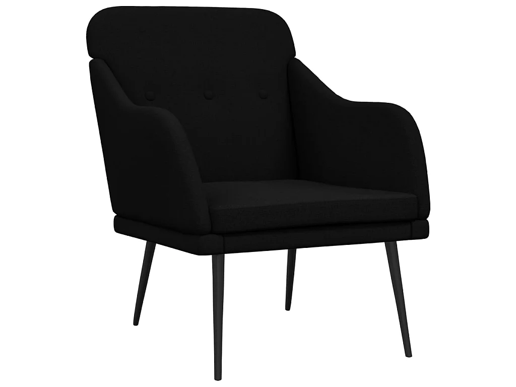 Fauteuil Noir 63x76x80 cm Tissu