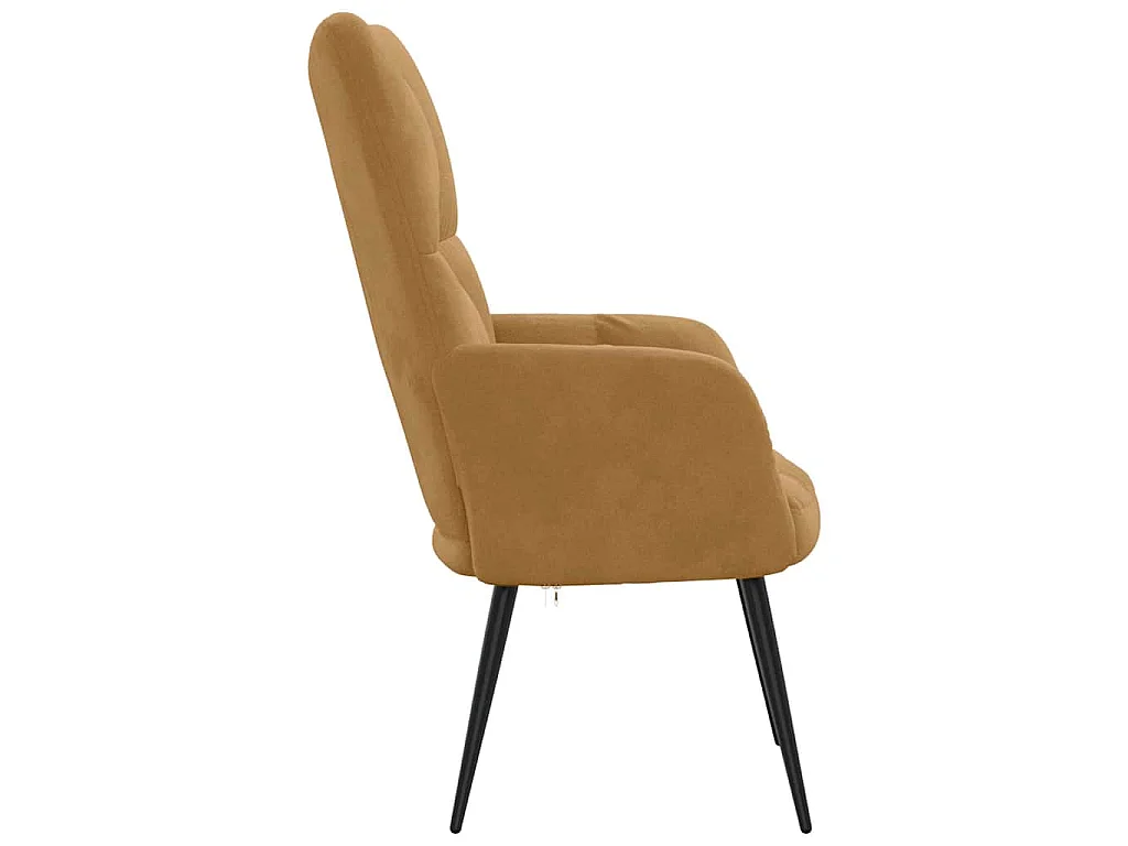 Chaise de relaxation Marron Velours
