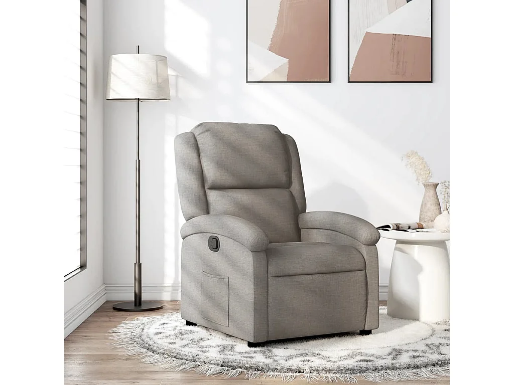 Fauteuil verstelbaar stof taupe