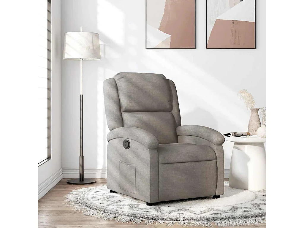 Fauteuil verstelbaar stof taupe