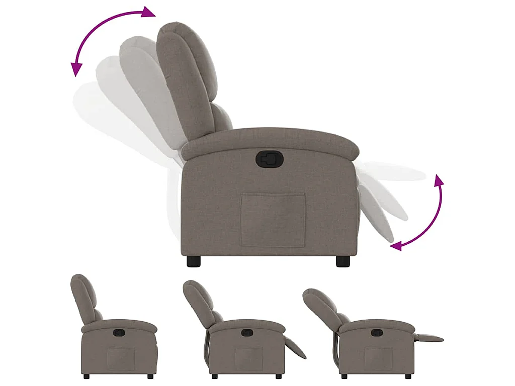 Fauteuil verstelbaar stof taupe