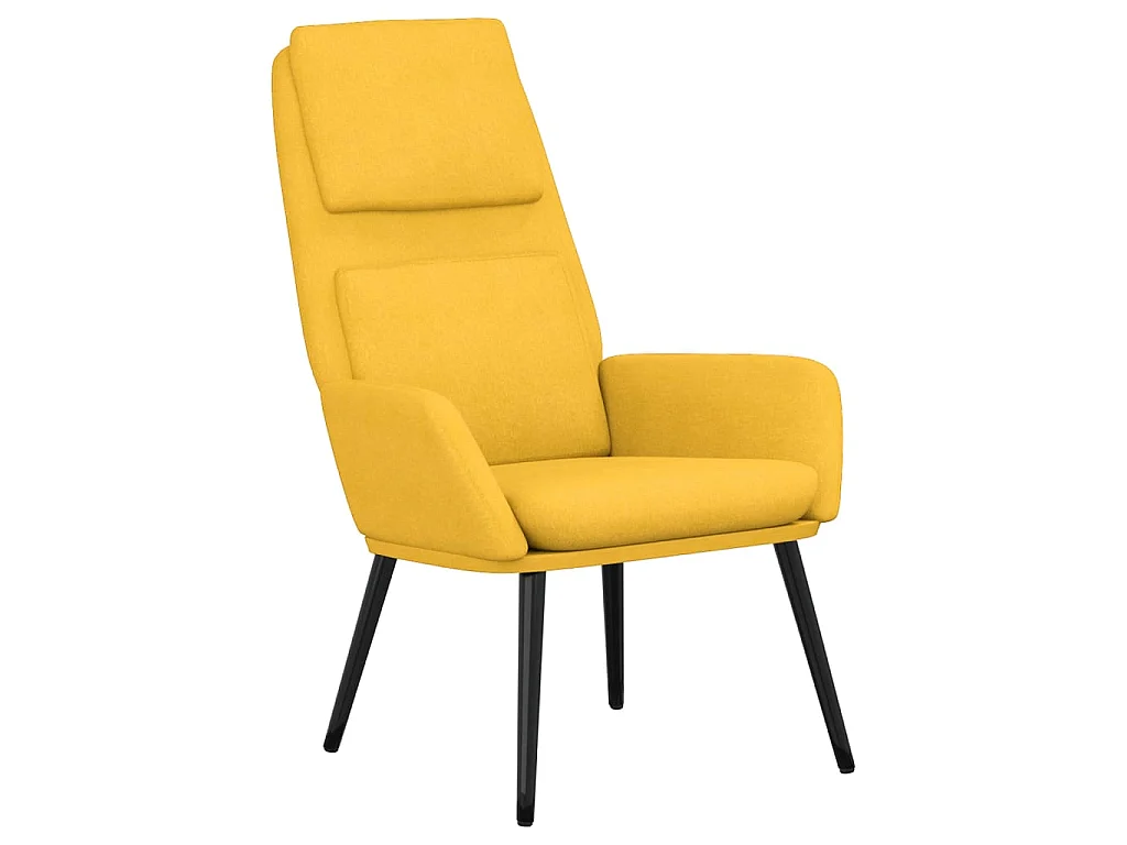 Chaise de relaxation Jaune moutarde Tissu