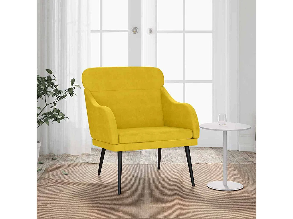 Sessel Gelb 63x76x80 cm Samt