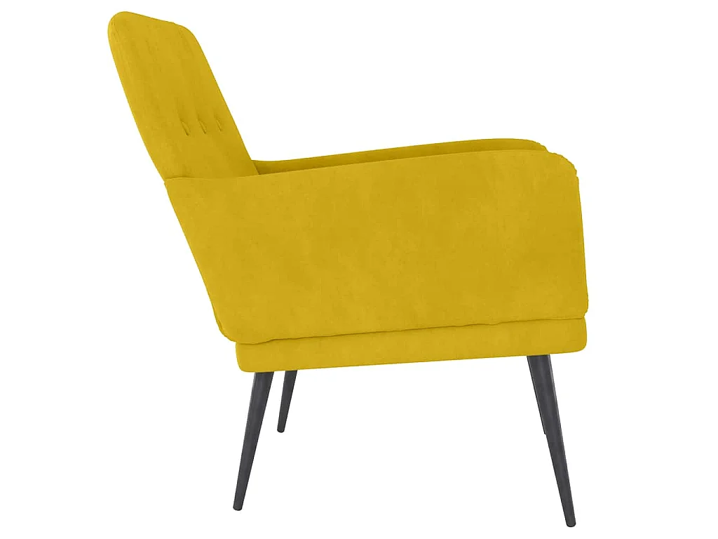 Fauteuil Jaune 62x79x79 cm Velours