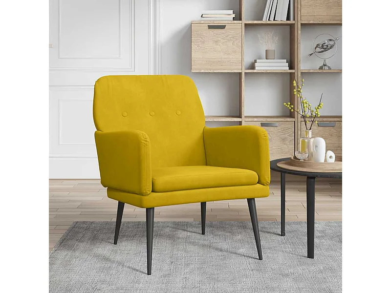 Fauteuil Jaune 62x79x79 cm Velours