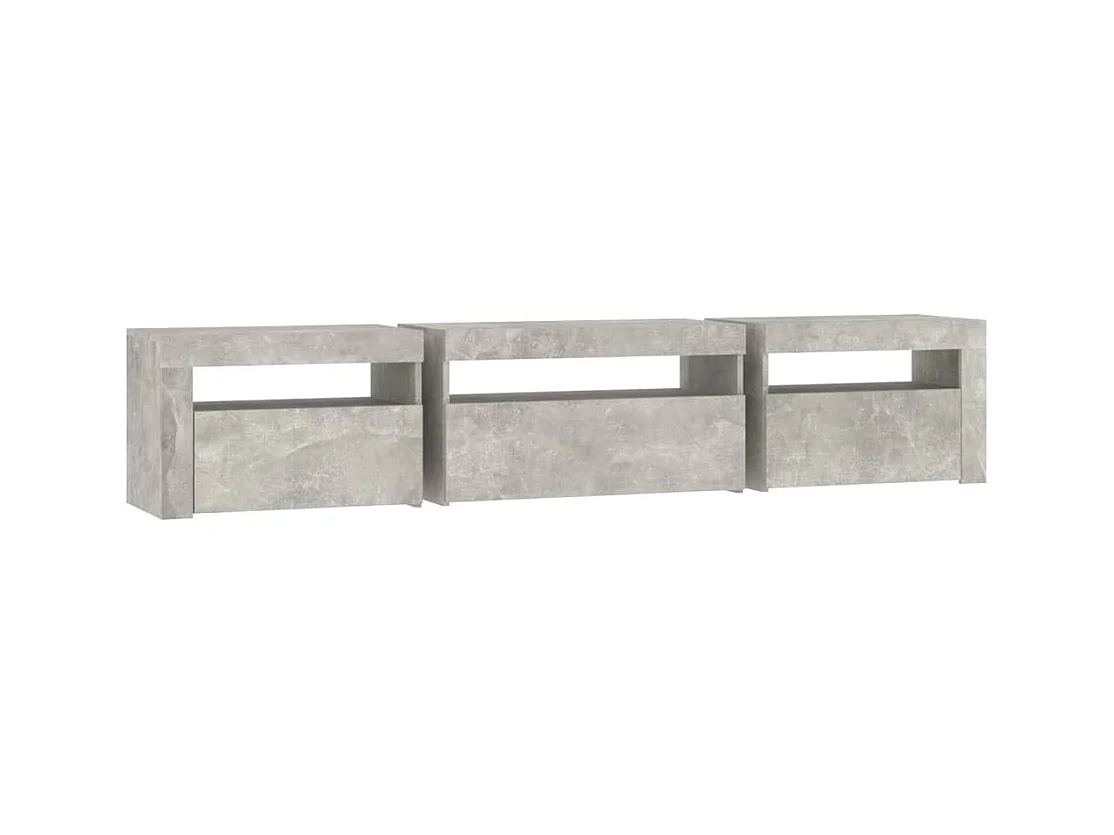 Tv-meubel met LED-verlichting 195x35x40 cm betongrijs