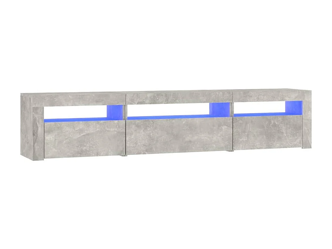 TV-Schrank mit LED-Leuchten Betongrau 195x35x40 cm