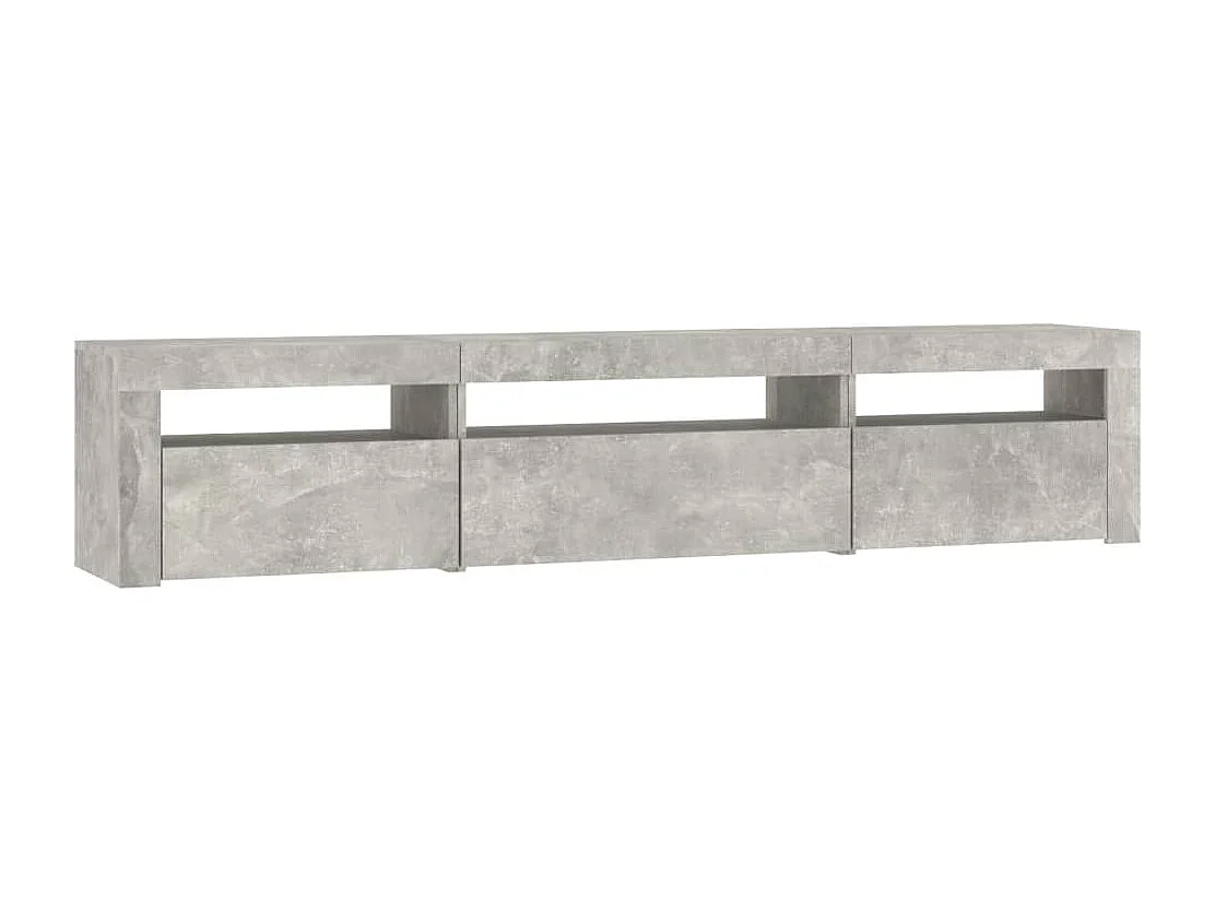 TV-Schrank mit LED-Leuchten Betongrau 195x35x40 cm