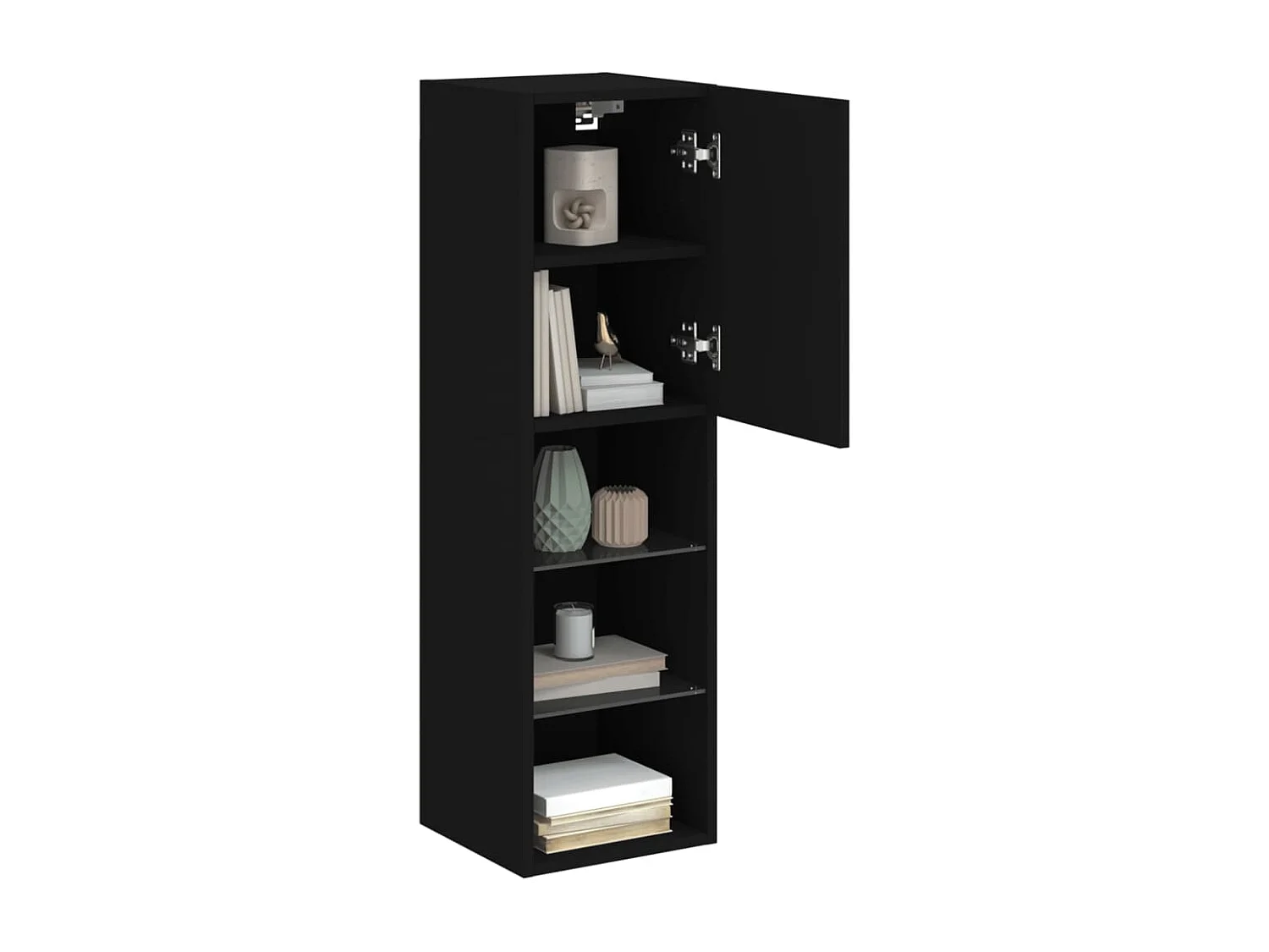 Tv-meubels met LED-verlichting 2 st 30,5x30x102 cm zwart