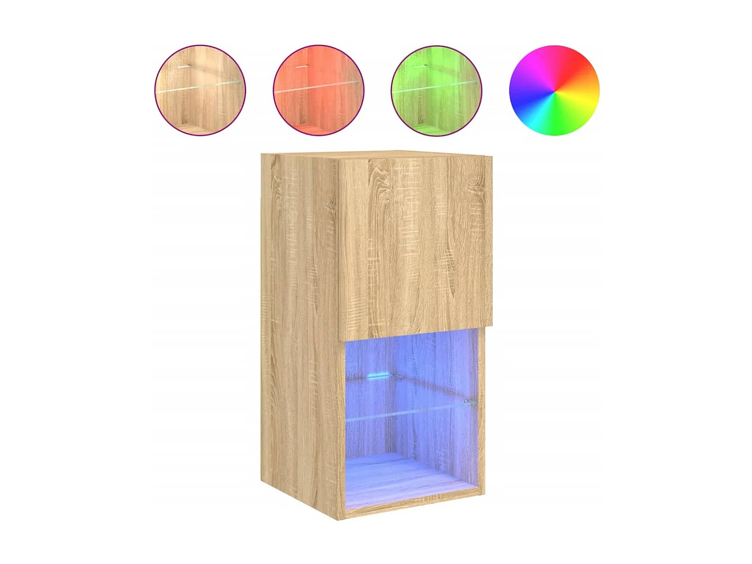 Meuble TV avec lumières LED chêne sonoma 30,5x30x60 cm