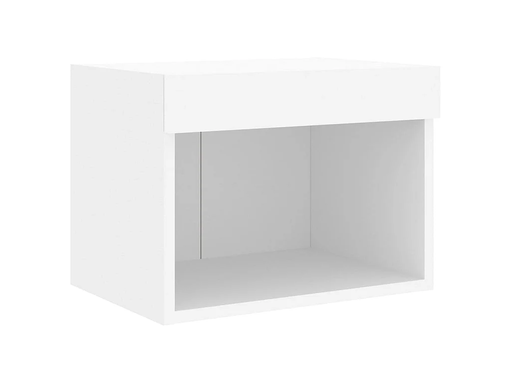 Table de chevet murale avec lumières LED blanc