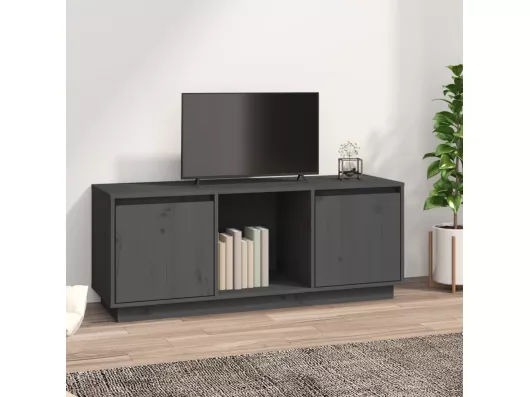 Kauf Unique TV-Schrank Grau 110,5x35x44 cm Massivholz Kiefer