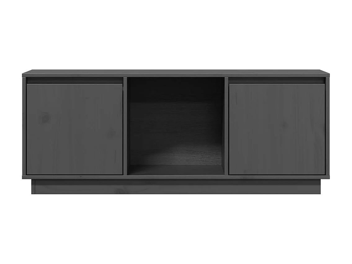 Meuble TV Gris 110,5x35x44 cm Bois de pin massif