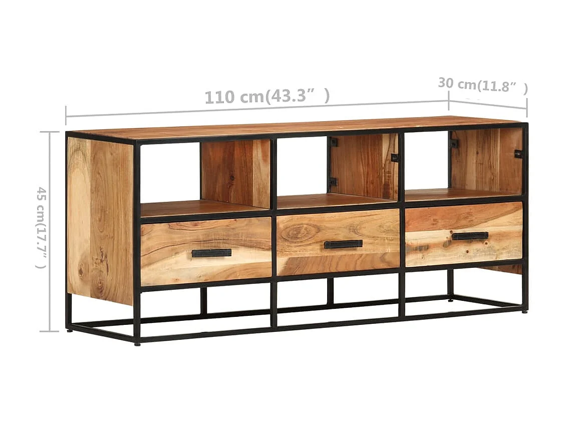TV-Schrank 110x30x45 cm Massivholz Akazie