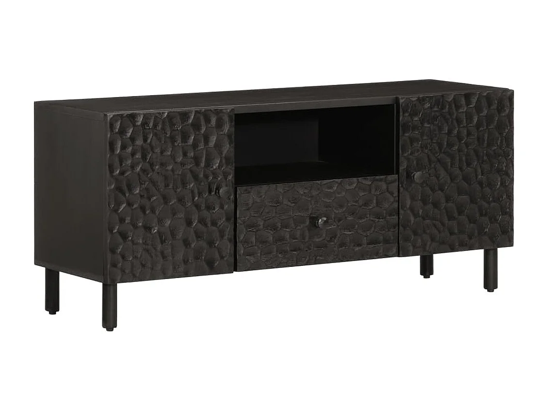 TV-Schrank Schwarz 105x33x46 cm Massivholz Mango
