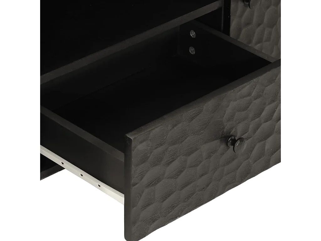 TV-Schrank Schwarz 105x33x46 cm Massivholz Mango
