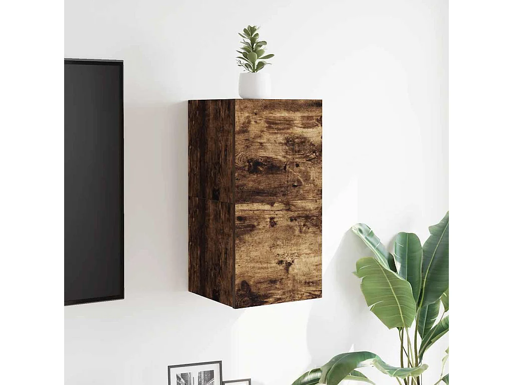 TV-Wandschränke 2 Stk. Räuchereiche 30,5x30x30 cm