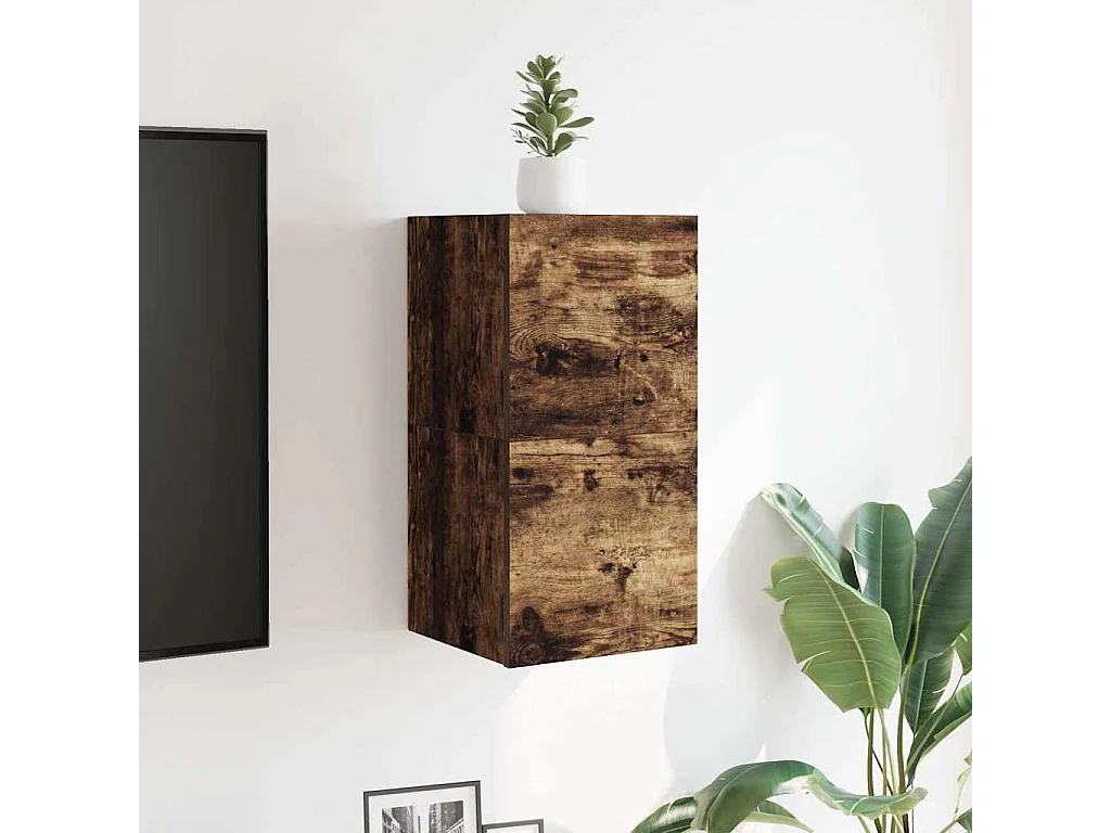 Muebles para TV de pared 2 uds roble ahumado 30,5x30x30 cm