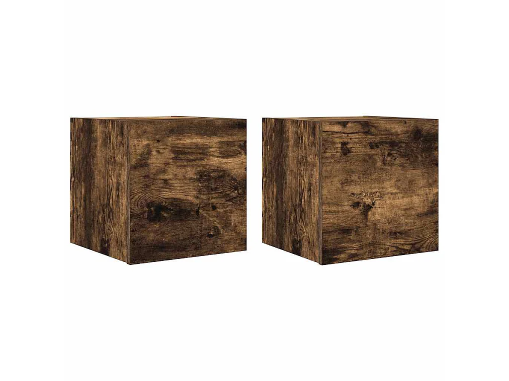 Muebles para TV de pared 2 uds roble ahumado 30,5x30x30 cm
