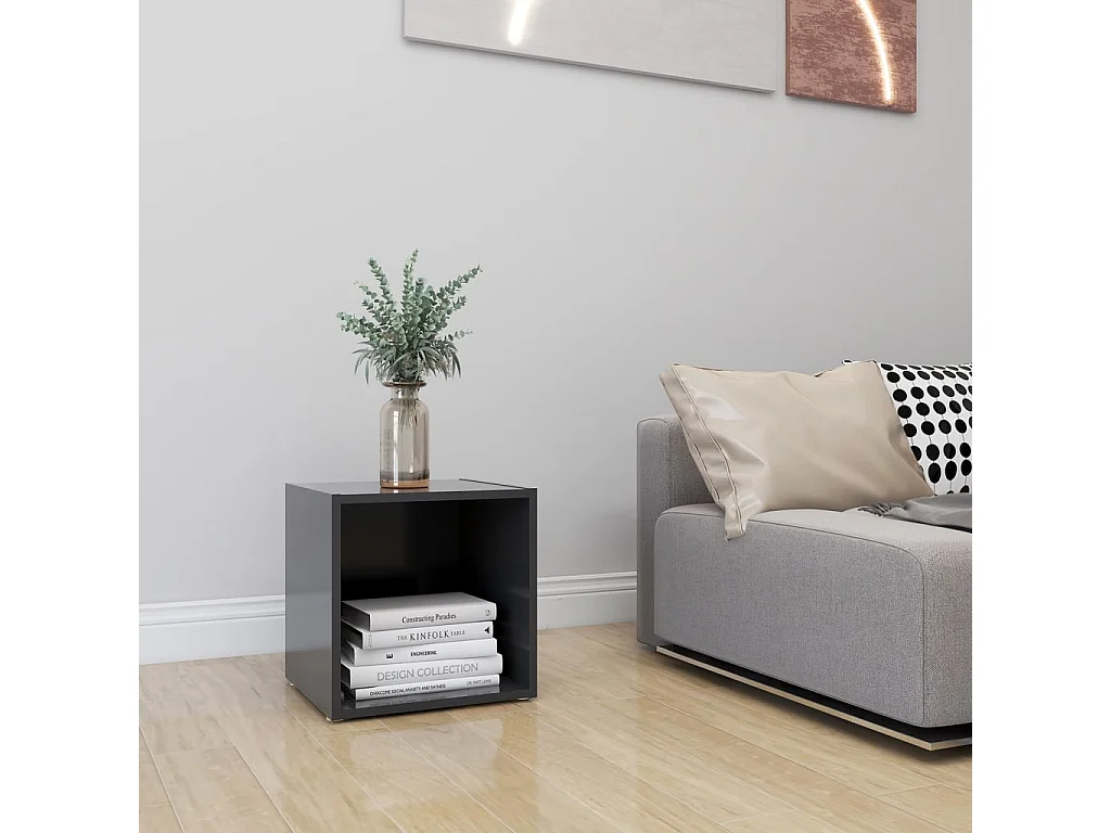 Mueble para TV madera contrachapada gris 37x35x37 cm