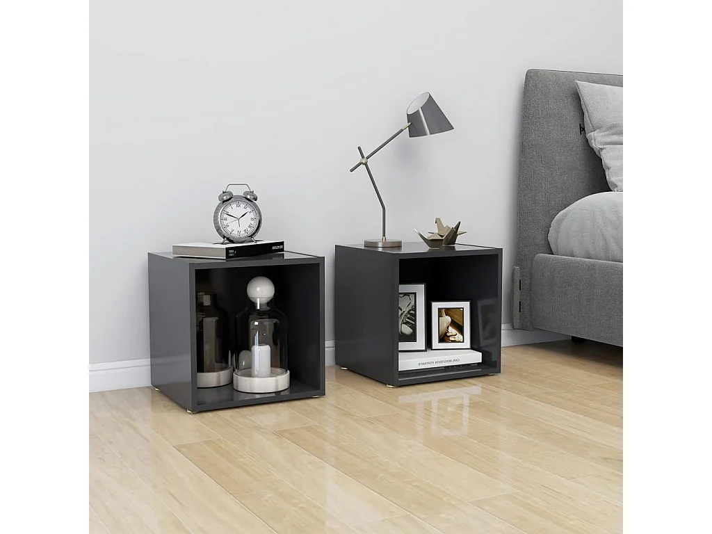 Mueble para TV madera contrachapada gris 37x35x37 cm