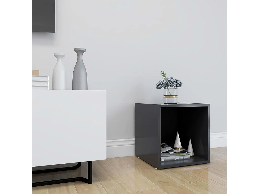 Meuble TV gris 37x35x37 cm bois d’ingénierie