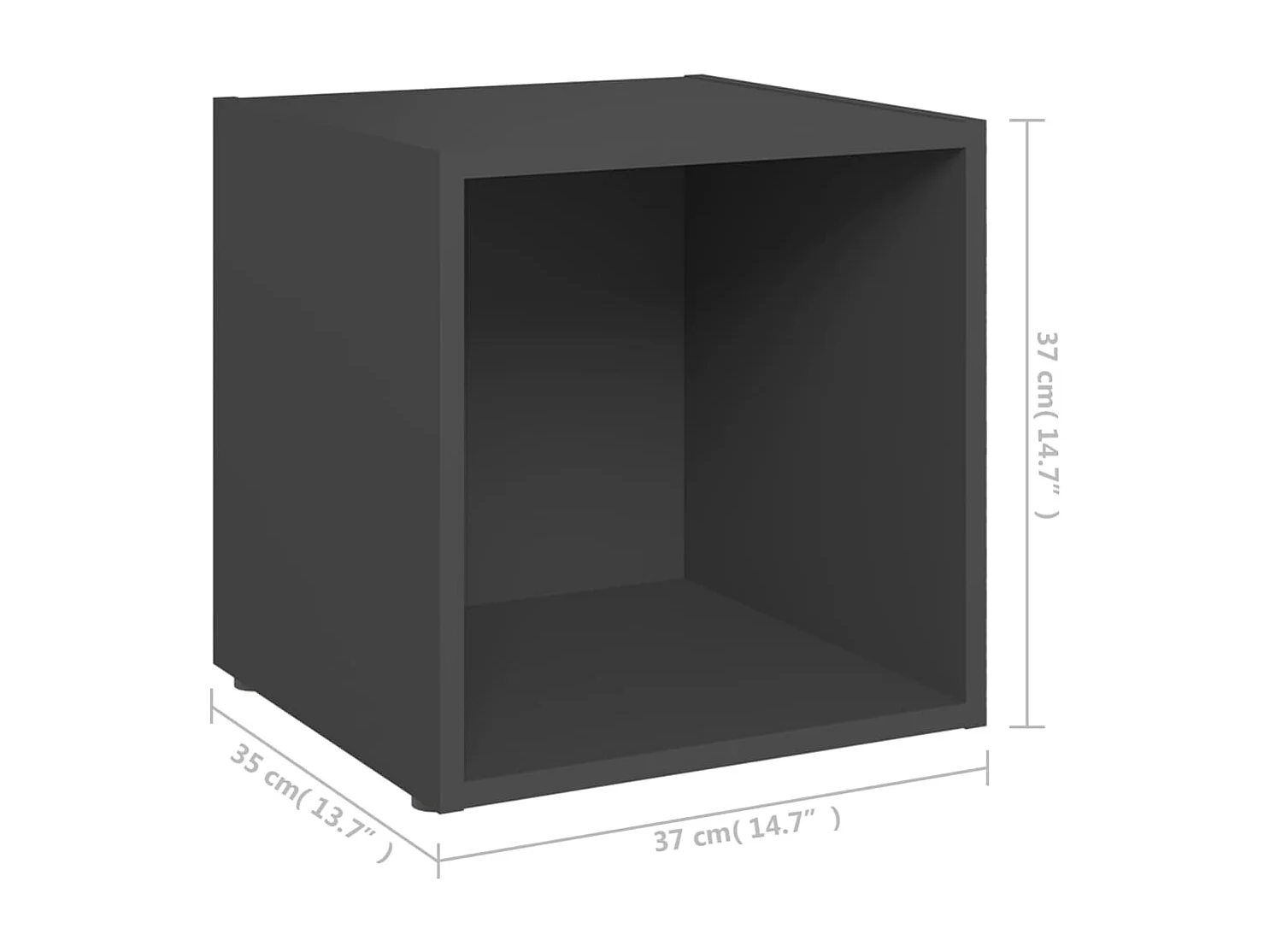 Meuble TV gris 37x35x37 cm bois d’ingénierie