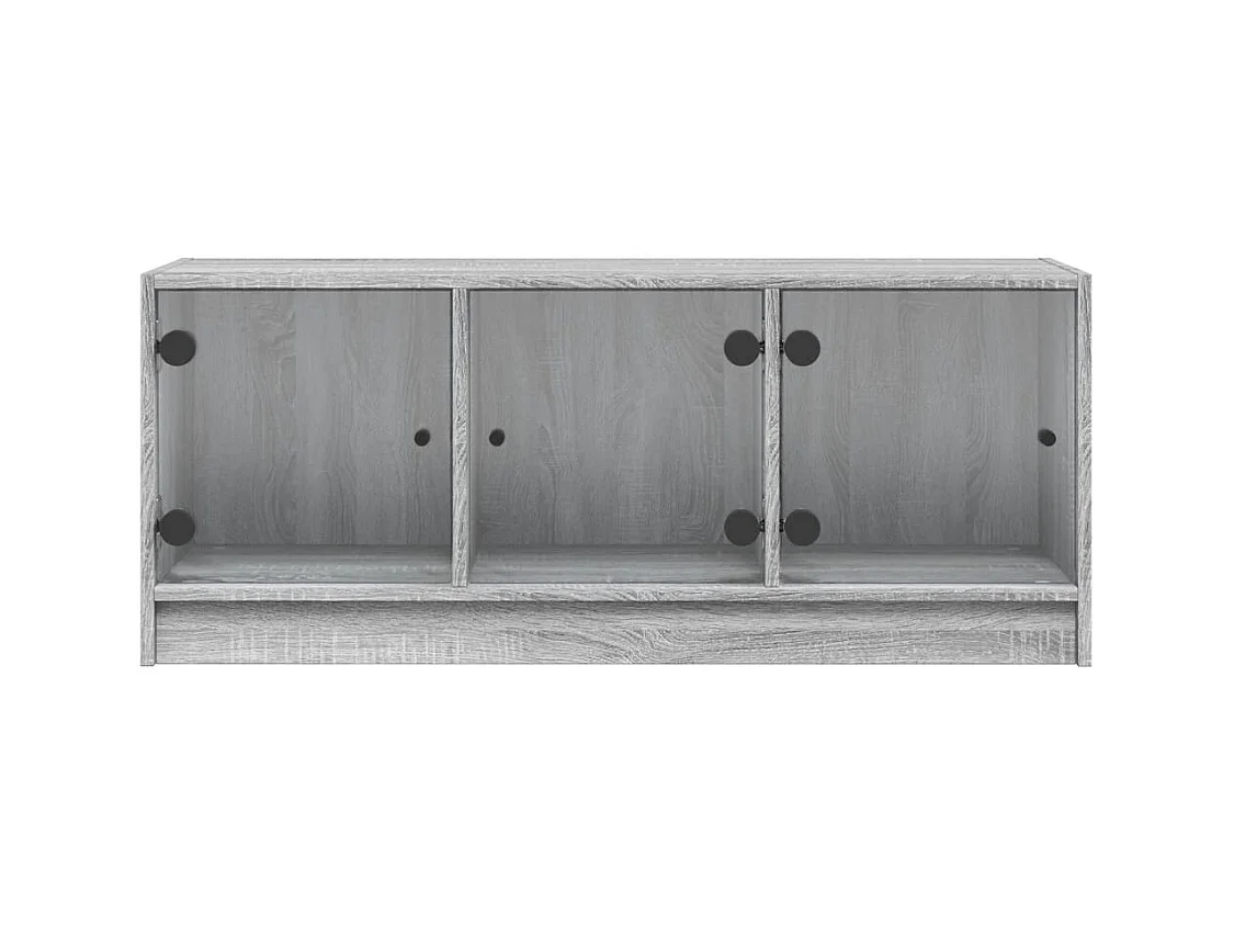 Meuble TV avec portes en verre sonoma gris 102x37x42 cm