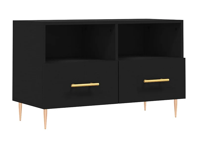 Mobile Porta TV Nero 80x36x50 cm in Legno Multistrato