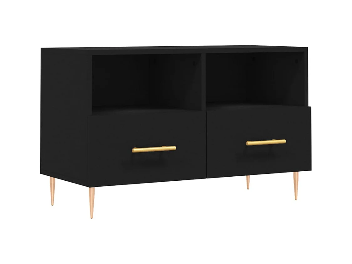 Meuble TV Noir 80x36x50 cm Bois d'ingénierie