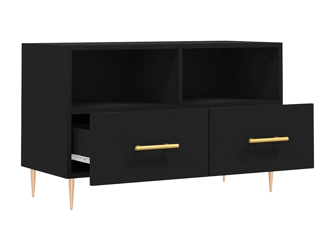 TV-Schrank Schwarz 80x36x50 cm Holzwerkstoff