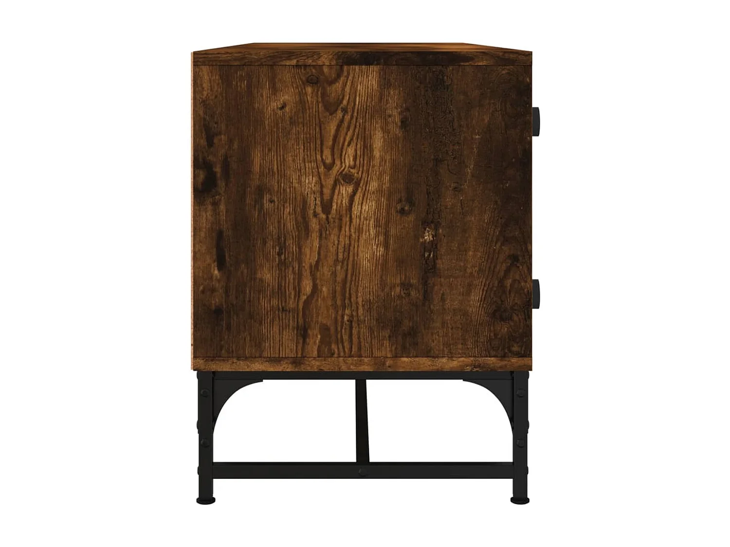 Meuble TV avec portes en verre chêne fumé 102x37x50 cm