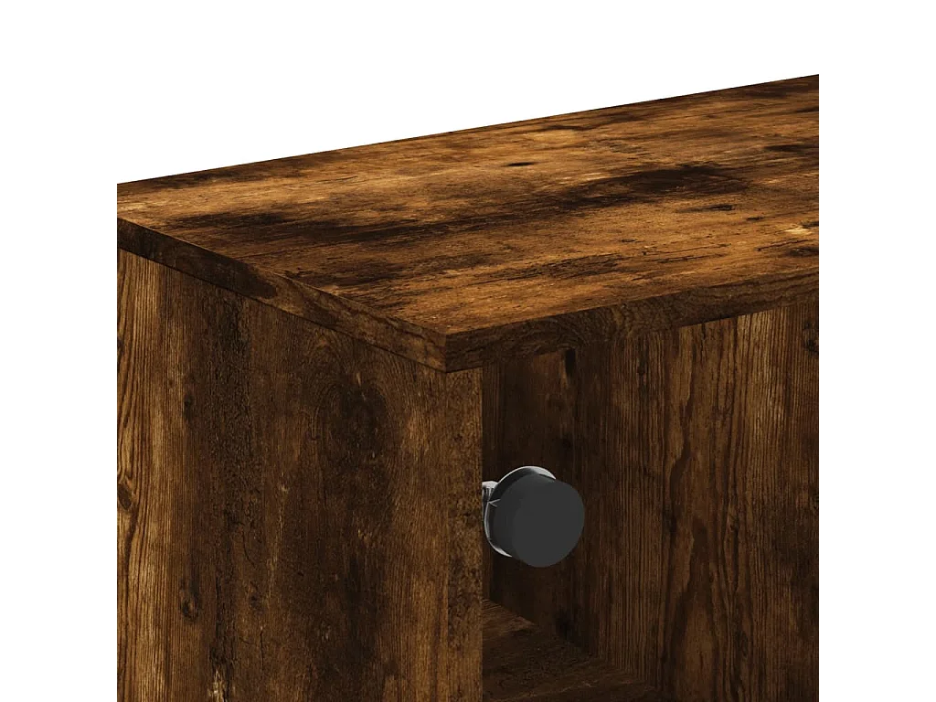 Meuble TV avec portes en verre chêne fumé 102x37x50 cm