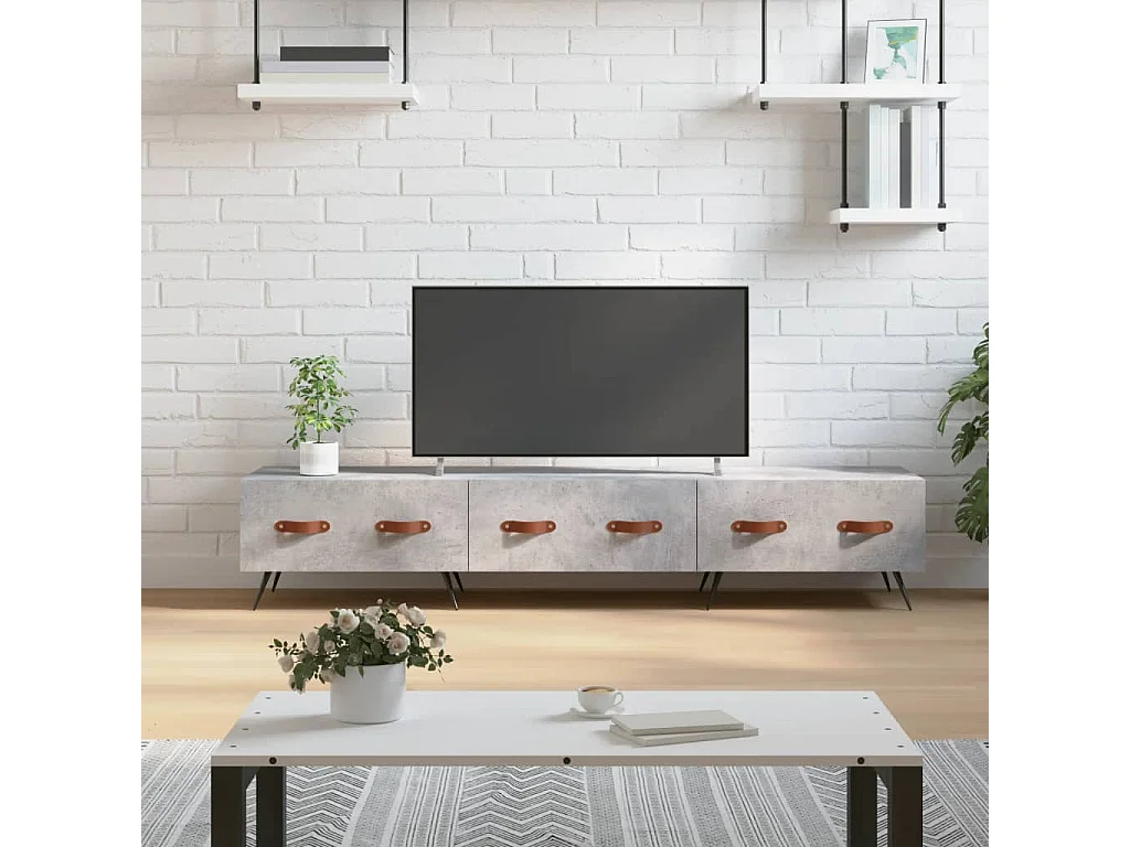 TV-Schrank Betongrau 150x36x30 cm Holzwerkstoff