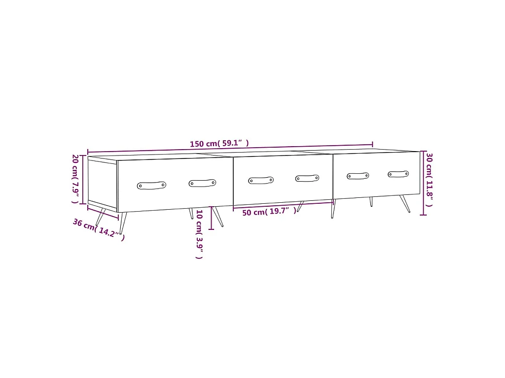 TV-Schrank Betongrau 150x36x30 cm Holzwerkstoff
